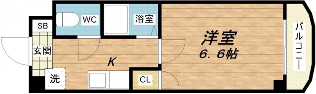 ドエル南本町(1K/12階)の間取り写真