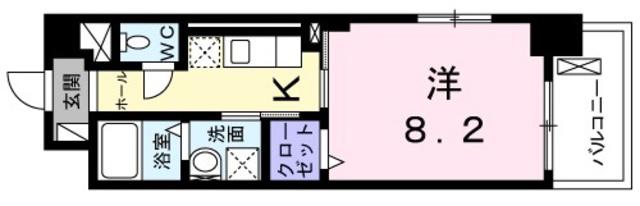 ヌーベルメゾン六甲(1K/2階)の間取り写真
