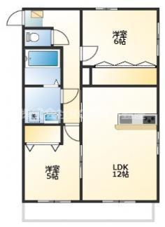 ロイヤル東町(2LDK/2階)の間取り写真