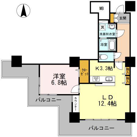 品川シーサイドビュータワーI(1LDK/17階)の間取り写真