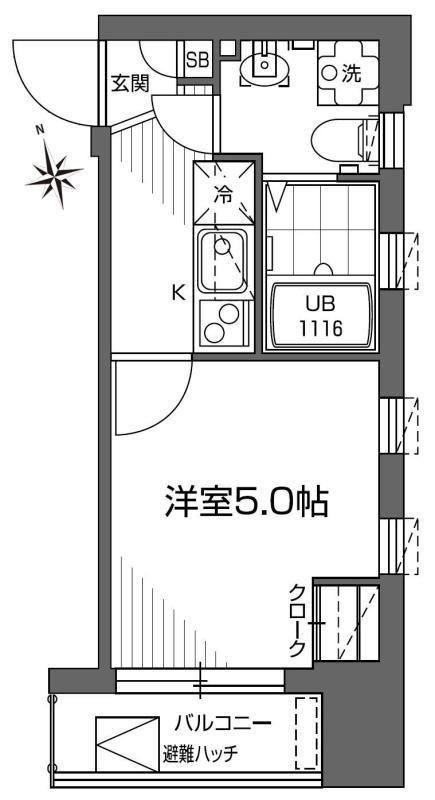 グランアセット早稲田(1K/7階)の間取り写真