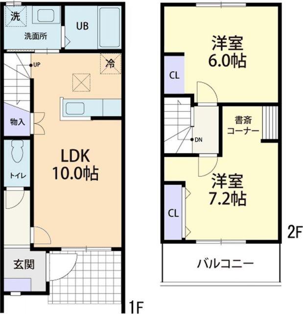 KURUNA TRIPLA(2LDK/1階)の間取り写真