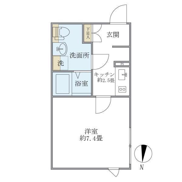 PASEO学芸大学(1K/2階)の間取り写真
