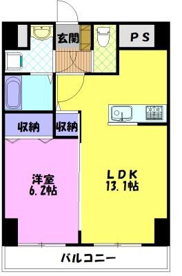 BELLA LUCEA(1LDK/11階)の間取り写真