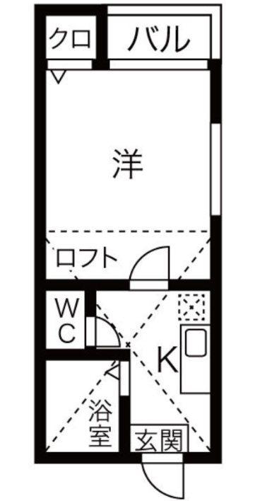 クレードル中村公園(1K/2階)の間取り写真