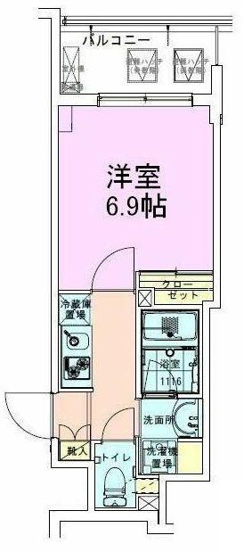 門前仲町レジデンス参番館(1K/13階)の間取り写真