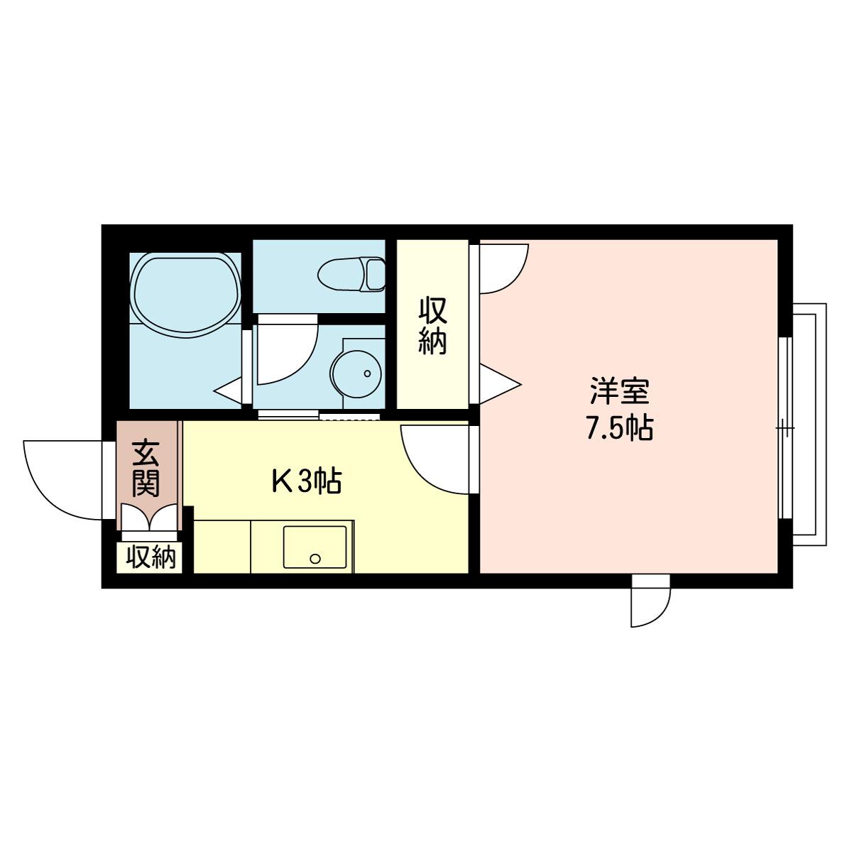 ハイネス上十条(1K/1階)の間取り写真