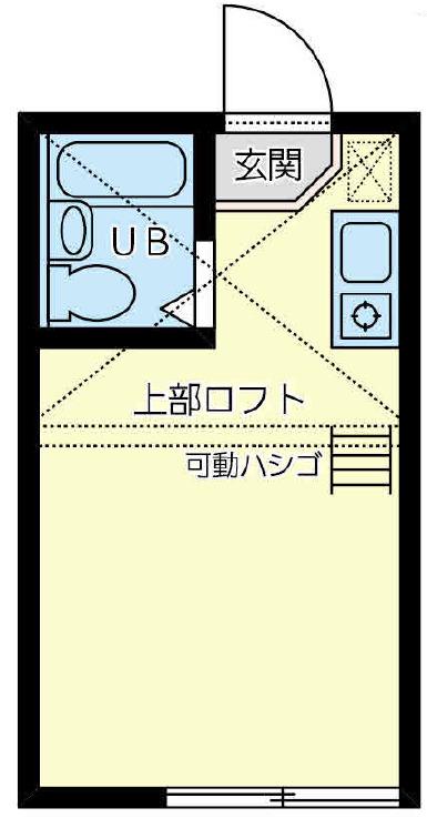 エコルステージ東白楽(ワンルーム/2階)の間取り写真