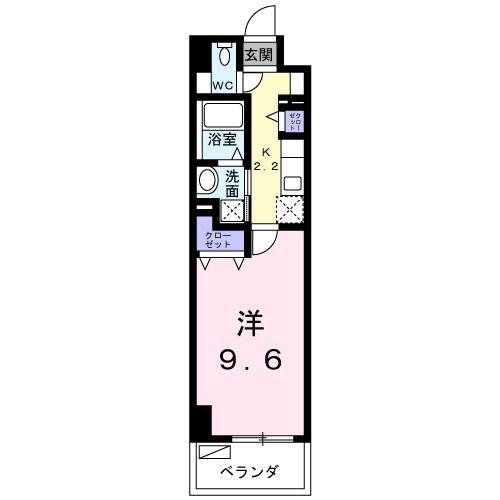 プレミアム 天久(1K/9階)の間取り写真