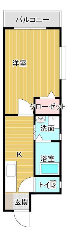 第11ドリームマンション(1K/2階)の間取り写真