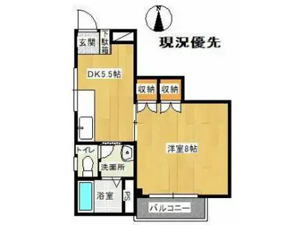 ダイヤ18東原(1DK/4階)の間取り写真