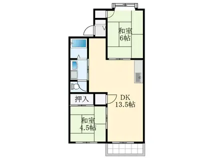 パークハイツ加太(2LDK/2階)の間取り写真