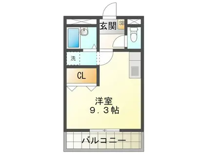 エルガーデン(ワンルーム/2階)の間取り写真