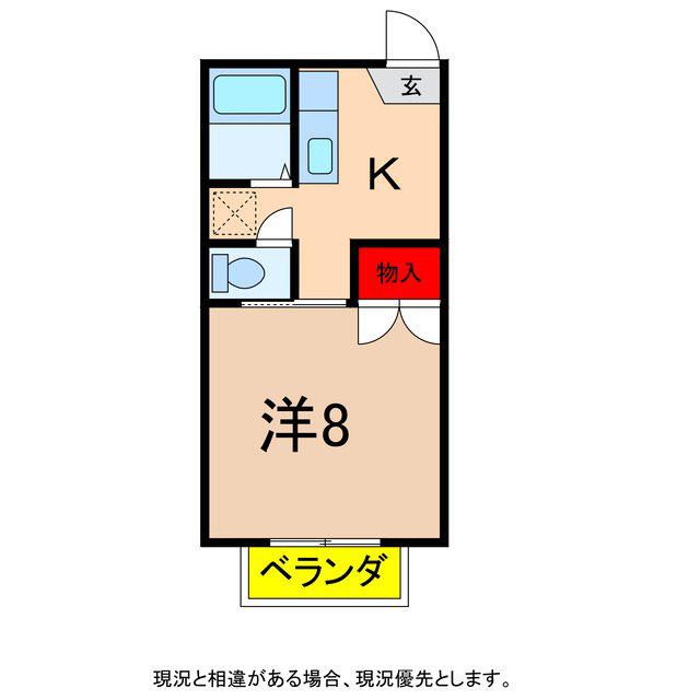 コーポちえ(1K/1階)の間取り写真