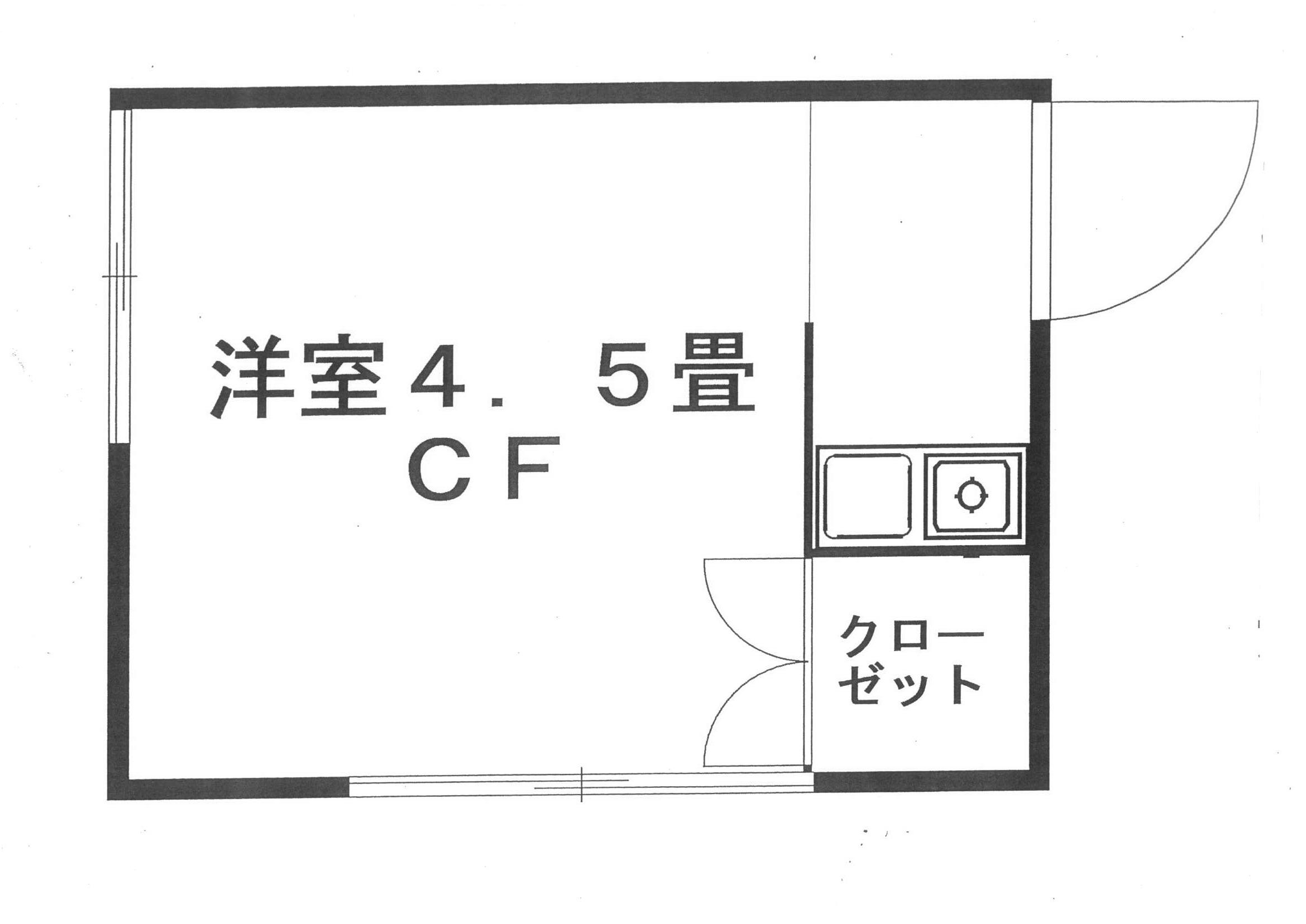 小川荘(ワンルーム/1階)の間取り写真