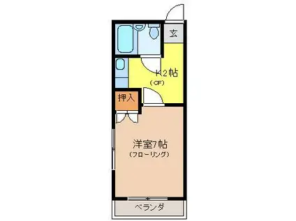 メゾン愛 II(1K/1階)の間取り写真