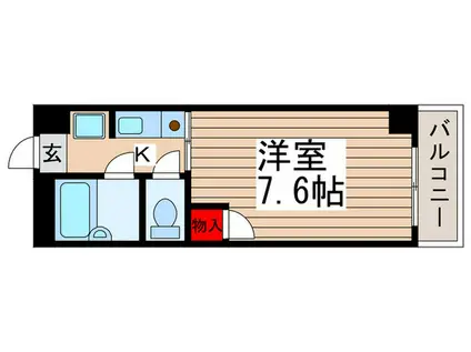 ドエル市川(1K/2階)の間取り写真