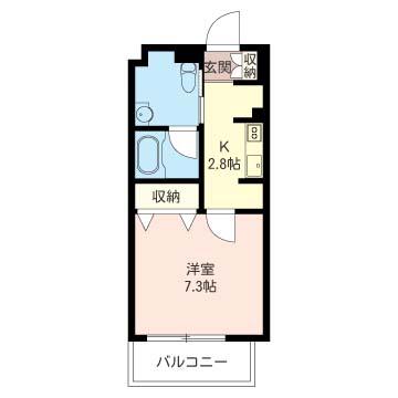 ディアコート善福寺(1K/2階)の間取り写真