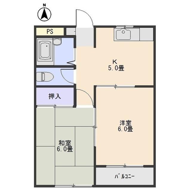 関根ハイツ(2K/2階)の間取り写真