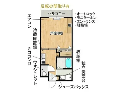 FORKS31(1K/1階)の間取り写真