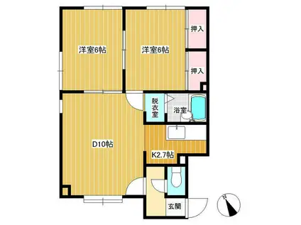 セブンマンション(2LDK/1階)の間取り写真