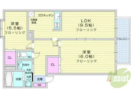 コートアフィニティ(2LDK/2階)の間取り写真