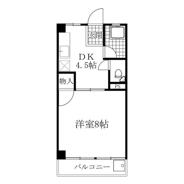 フェンリル穂積 A(1DK/3階)の間取り写真