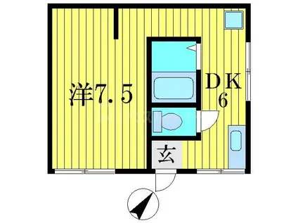 イズミハイツ(1DK/1階)の間取り写真