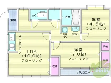 コーポKONNO(2LDK/2階)の間取り写真
