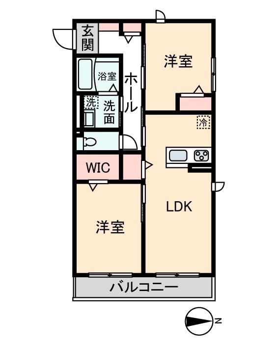 ソレイユドール(2LDK/2階)の間取り写真