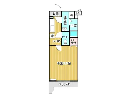 アーベント(1K/1階)の間取り写真