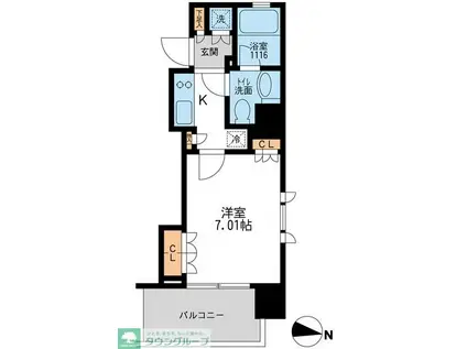 アーデン清澄白河(1K/7階)の間取り写真