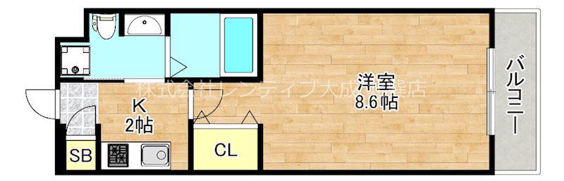 エムズマンション長栄寺(1K/4階)の間取り写真