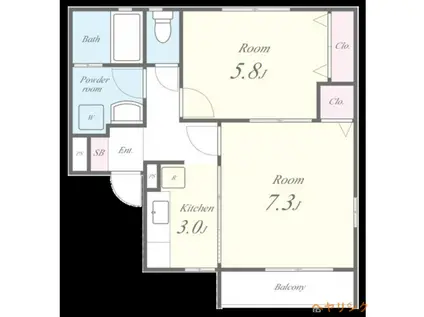 リーフレジデンス(2K/2階)の間取り写真