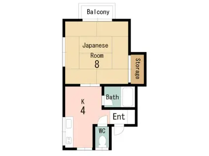 ドリームK(1K/2階)の間取り写真