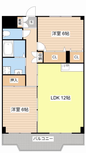 ロイヤルヒル守山(2LDK/2階)の間取り写真