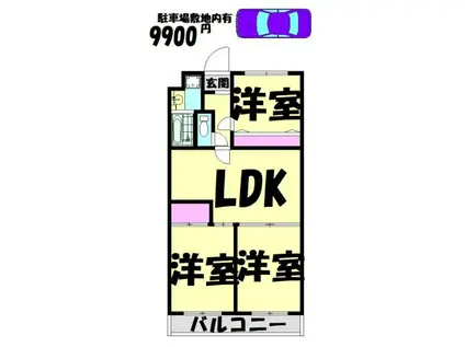 プレセランス(3LDK/2階)の間取り写真
