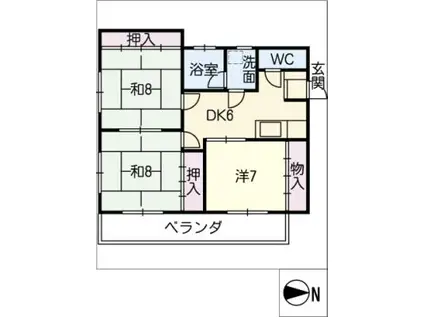 小栗ビル(3DK/2階)の間取り写真