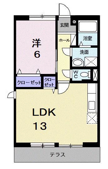 サンハイム(1LDK/1階)の間取り写真