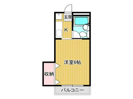 オーベルジュII(1K/3階)の間取り写真