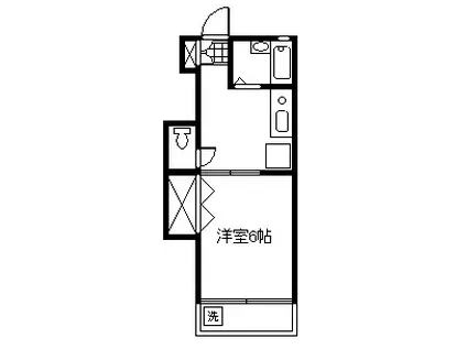 シャーンティ粟屋(1K/1階)の間取り写真