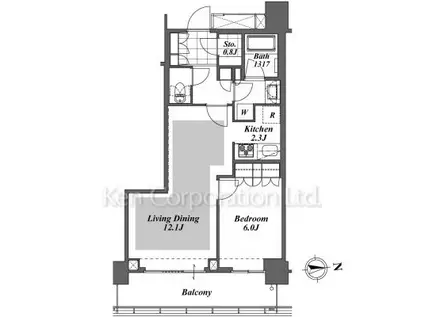 BRILLIA IST TOWER 勝どき(1LDK/14階)の間取り写真