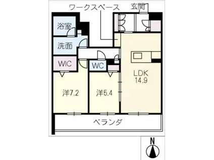 シャーメゾン蘇原村雨(2LDK/1階)の間取り写真