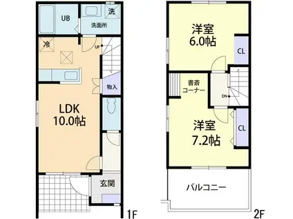 DOUX MAISON 長塚 B(2LDK/1階)の間取り写真