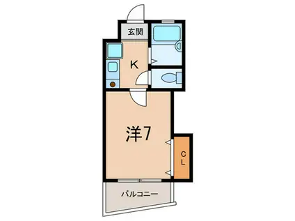 シャトルK(1K/4階)の間取り写真