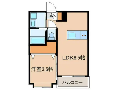 ティアナ(1LDK/1階)の間取り写真