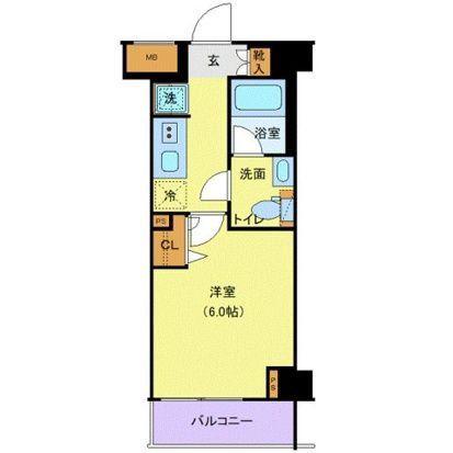 KNOTS新丸子(1K/5階)の間取り写真