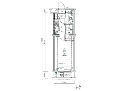SQUARE CITY NAKAMAGOME(1K/3階)の間取り写真