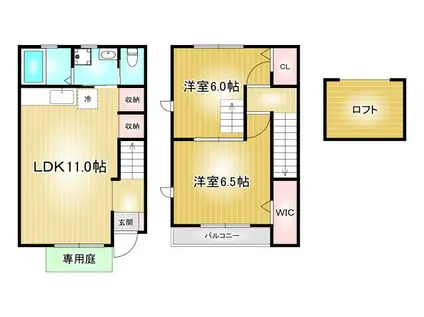 GRACIA(2LDK/1階)の間取り写真