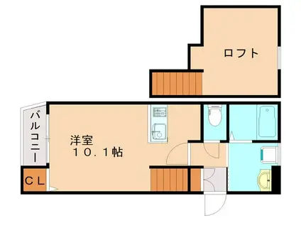ヴィトリエ飯塚(1K/1階)の間取り写真